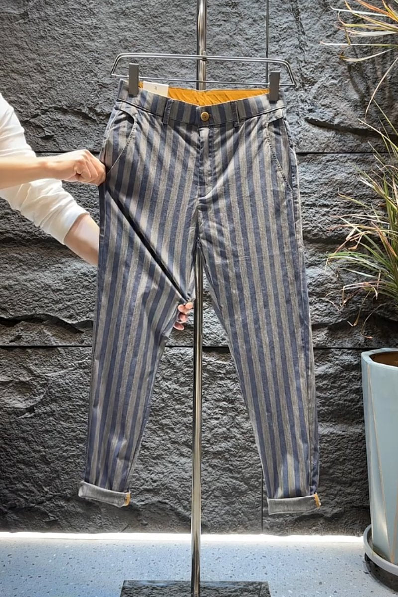 Trendy men's striped trousers