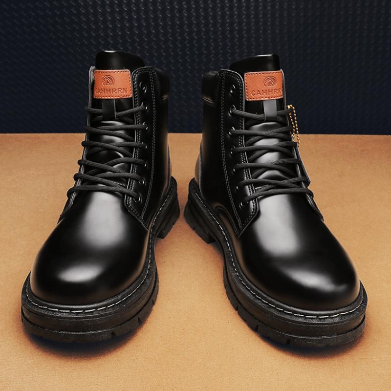 Men's lace-up plus velvet warm martin boots