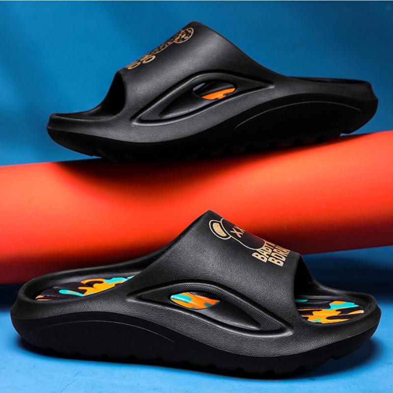 Trendy platform soled non-slip outdoor wearable slippers