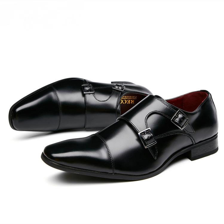 men's double monk formal shoes