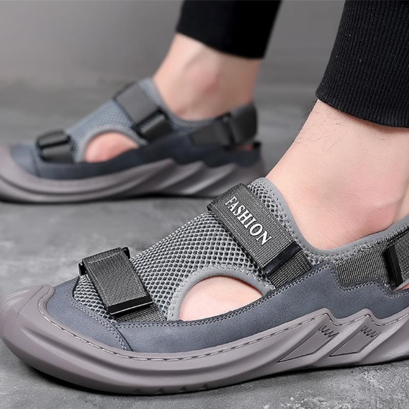 Trendy mesh breathable men's outdoor casual soft-soled sandals