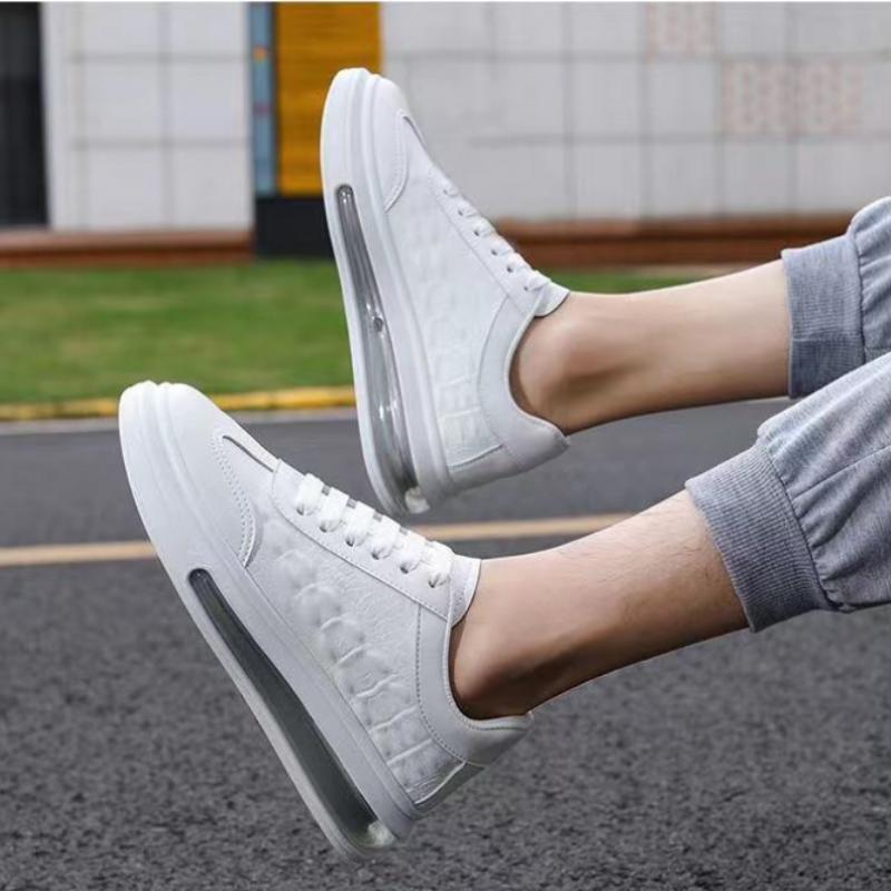 Stylish crocodile leather cushion heightened versatile business casual shoes