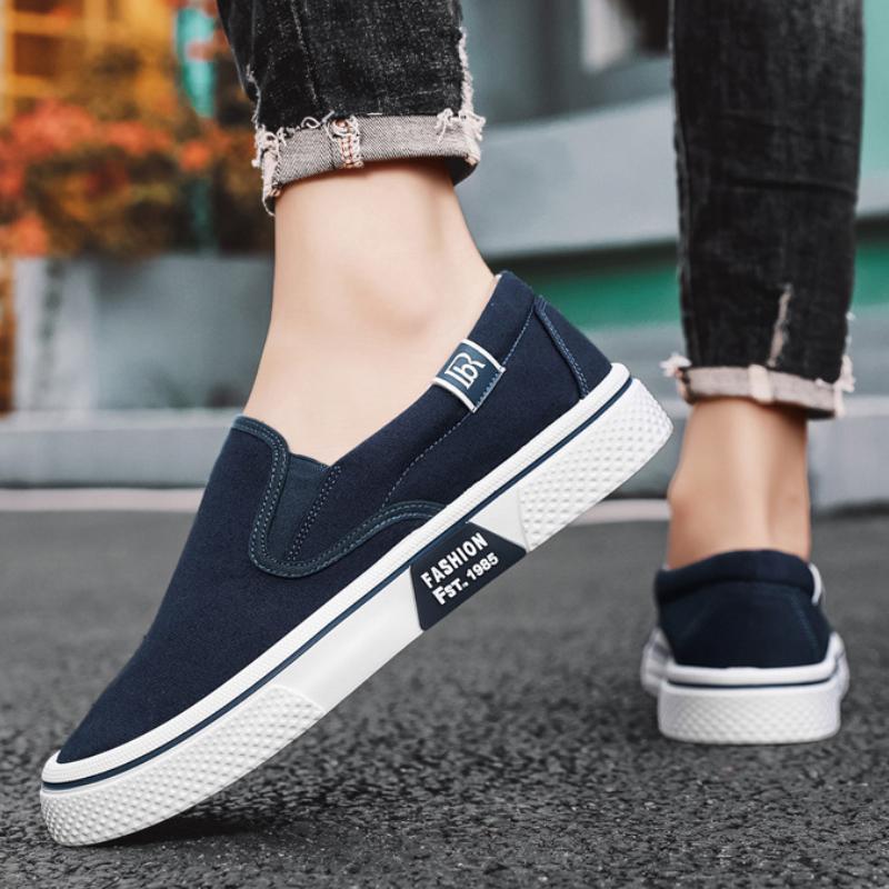 New men's breathable platform canvas casual shoes