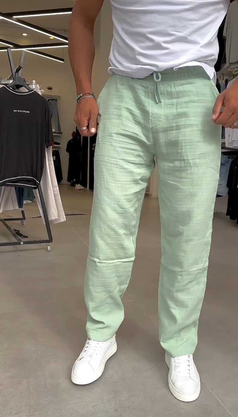 Men's linen loose breathable pants