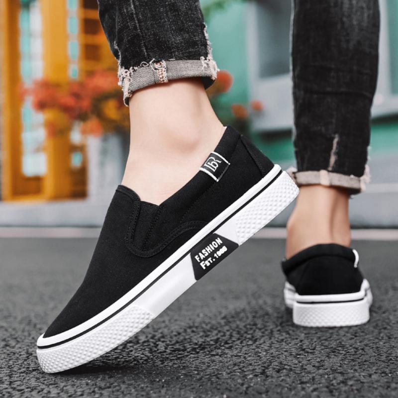 New men's breathable platform canvas casual shoes