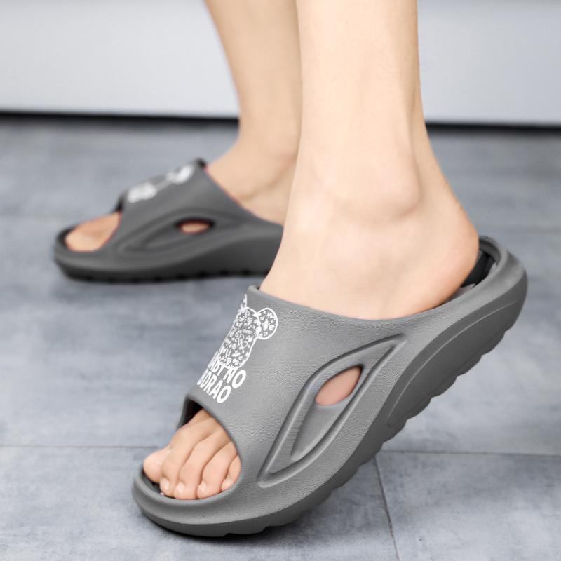 Trendy platform soled non-slip outdoor wearable slippers