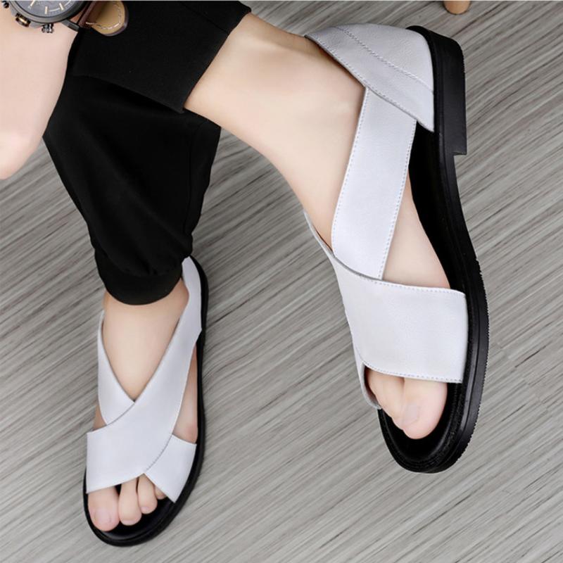 Men's cowhide new casual soft sole anti-slip beach sandals