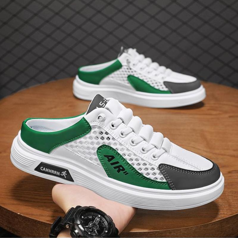 Summer new trendy versatile breathable mesh half-cup non-slip soft sole men's shoes