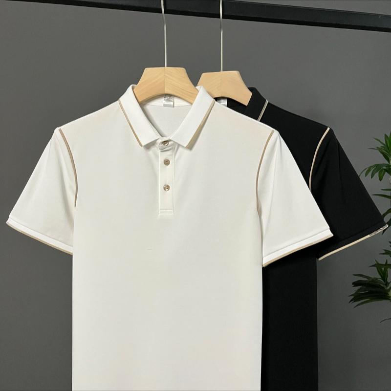 Trendy button men's polo shirt