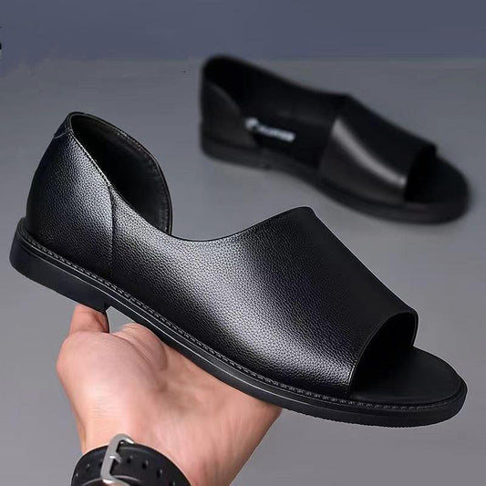 Summer new style genuine leather comfortable anti-odor and anti-slip men's sandals