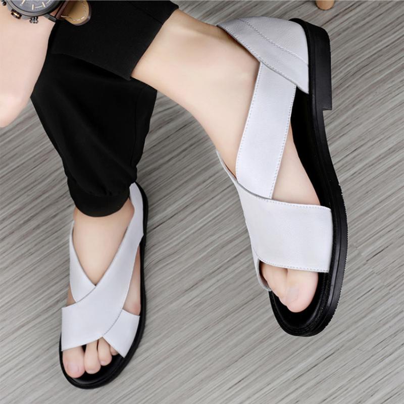 Men's cowhide new casual summer soft sole anti-slip beach sandals