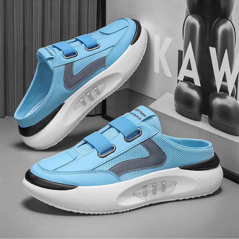 New stylish mesh breathable platform cushioned semi-slippers