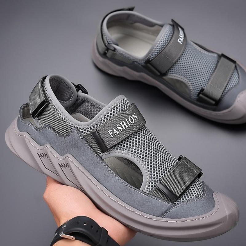 Trendy mesh breathable men's outdoor casual soft-soled sandals