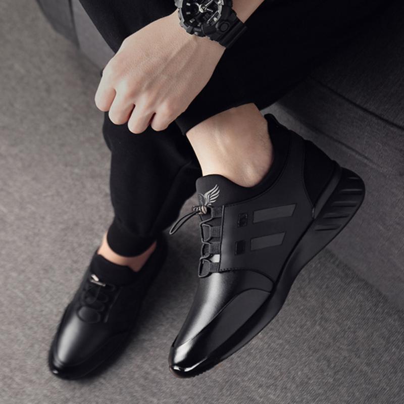 New style elastic lace soft sole height increasing men's shoes