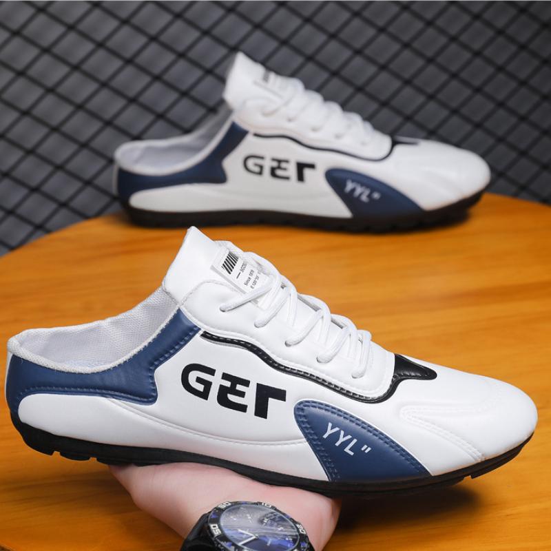 New men's casual leather sports slippers