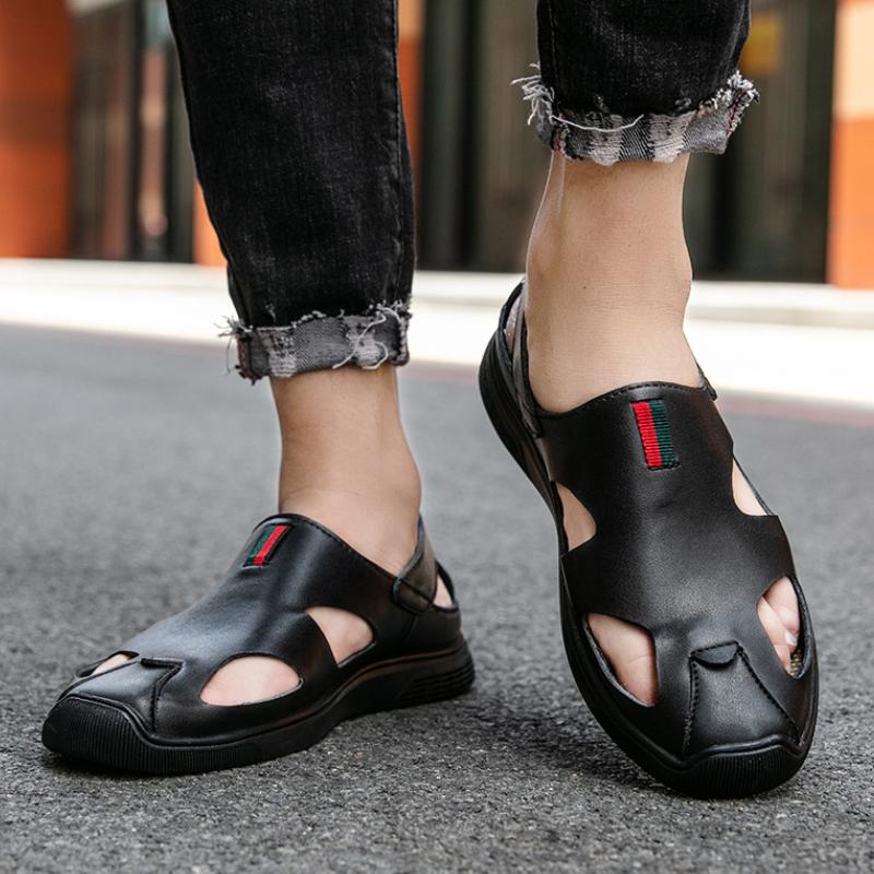 Trendy new cowhide hollow breathable casual lightweight summer casual leather shoes