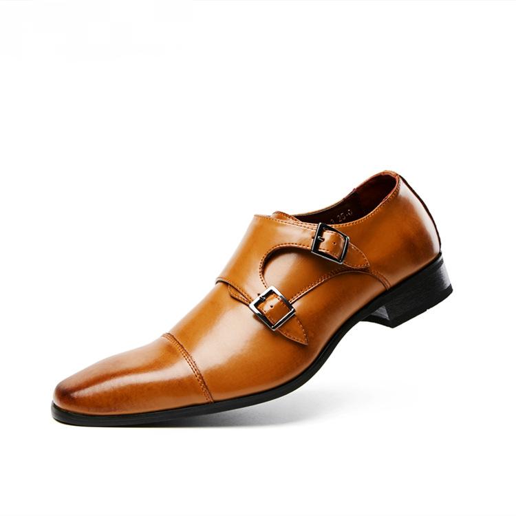 men's double monk formal shoes