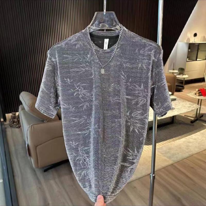 Trendy jacquard breathable men's t-shirt