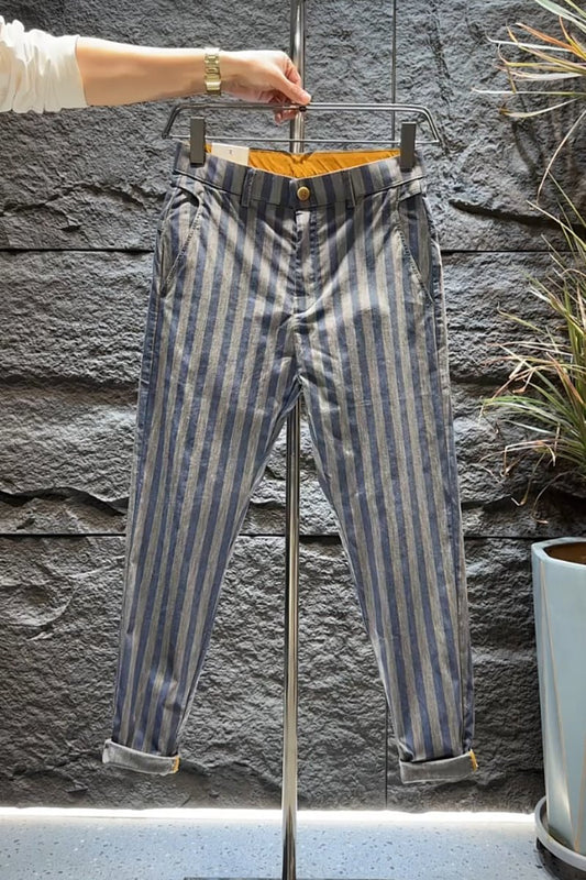 Trendy men's striped trousers