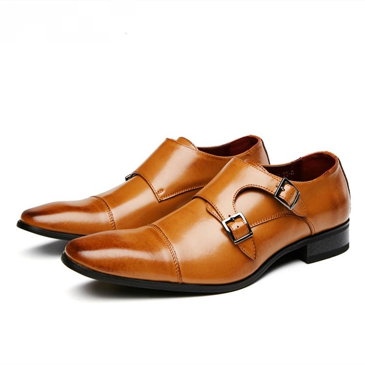 men's double monk formal shoes