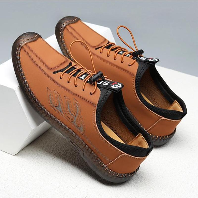 Trendy Men's Soft Soled Breathable Casual Leather Shoes